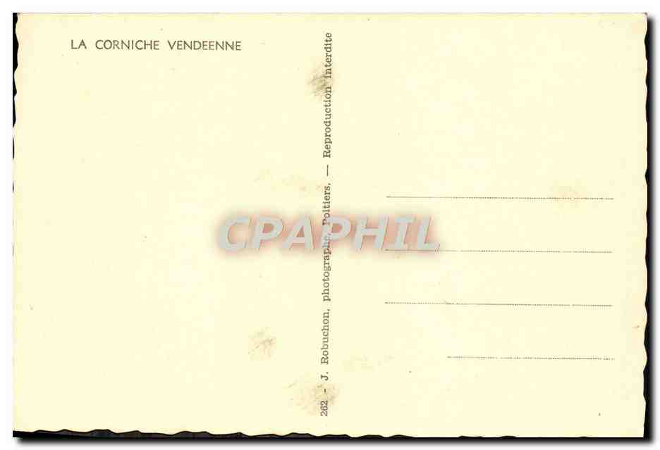 CPM Croix de Vie La Corniche Vendeenne — Verso