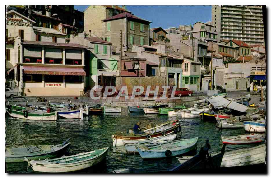 Tarjeta postal moderna Marsella La corniche y el vallon des Auffes