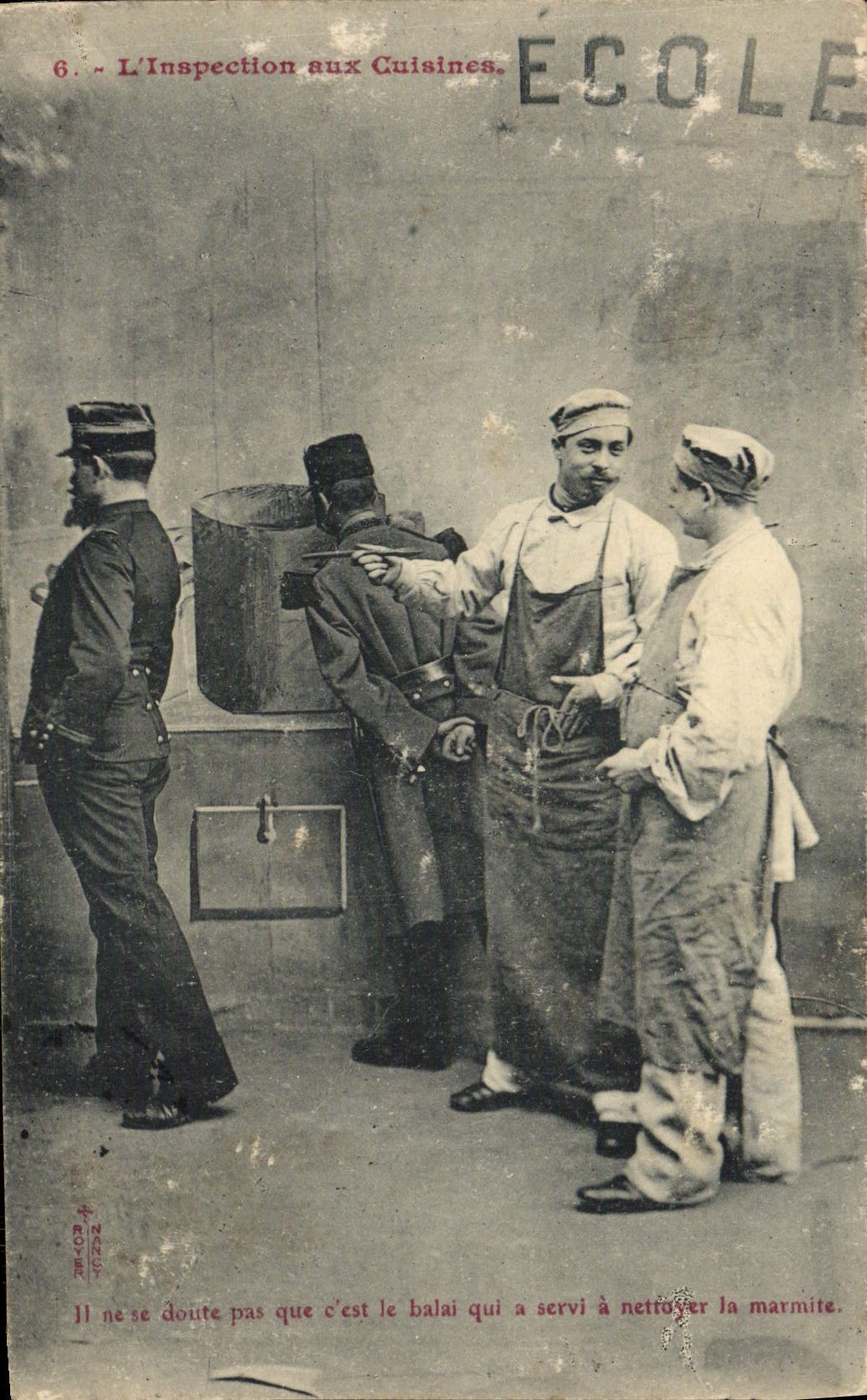 CPA Inspection des Cuisines Militaria 