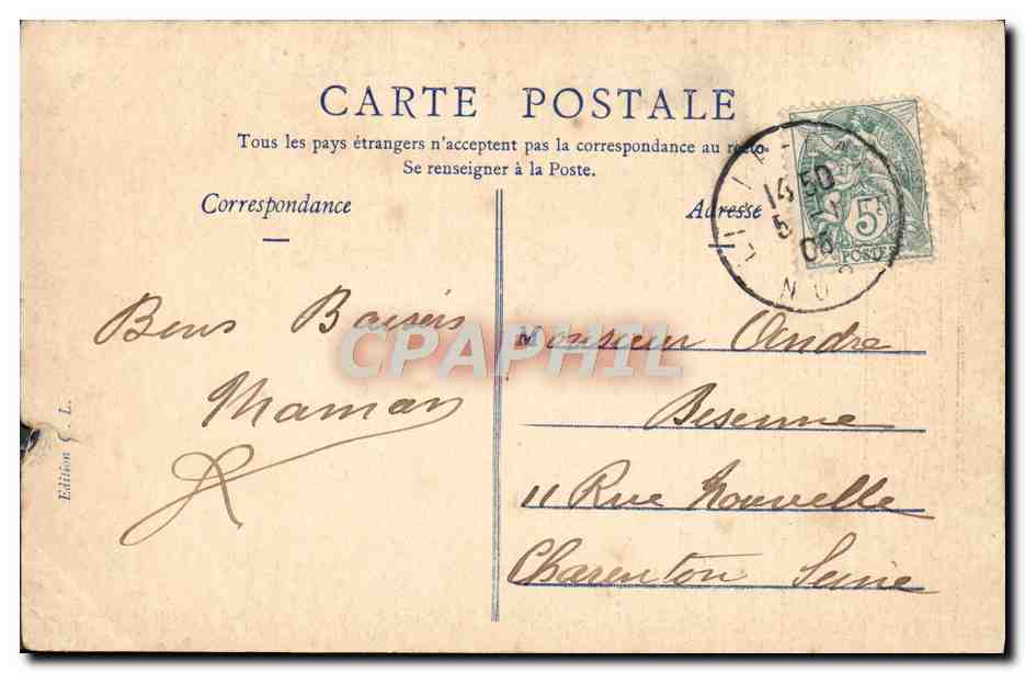 CPA Lille Rue Faidherbe la Nuit Tramway — Rückseite