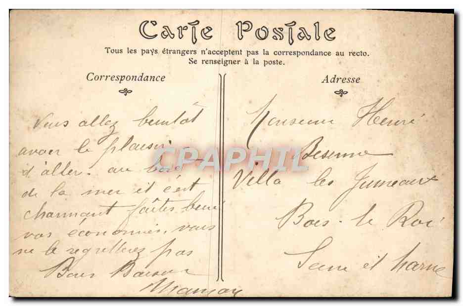 CPA Arromanches Les Bains effet de Ressac Dans la baie par une grande maree — Rückseite