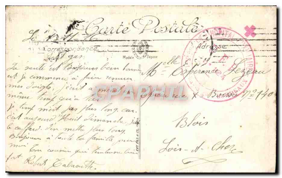 CPA Bordeaux La Tour de la Grosse Cloche Maison Riquard — Verso