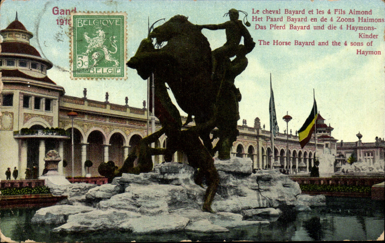 CPA Gand 1913 Le Cheval Bayard et les 4 fils Aimond 