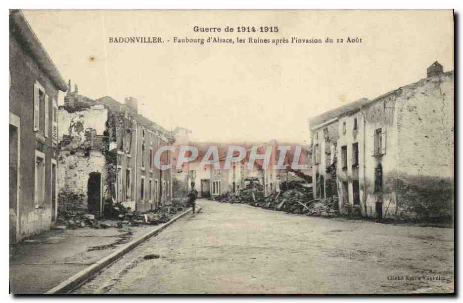 Badonviller - Faubourg d'Alsace, les Ruines après l'invasion du 12 Août — Gliche Émile Tournier