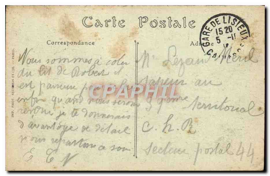 Lisieux — Le Collège Paul et la Rue Banaston — ND. Phot. n°1743 — Verso