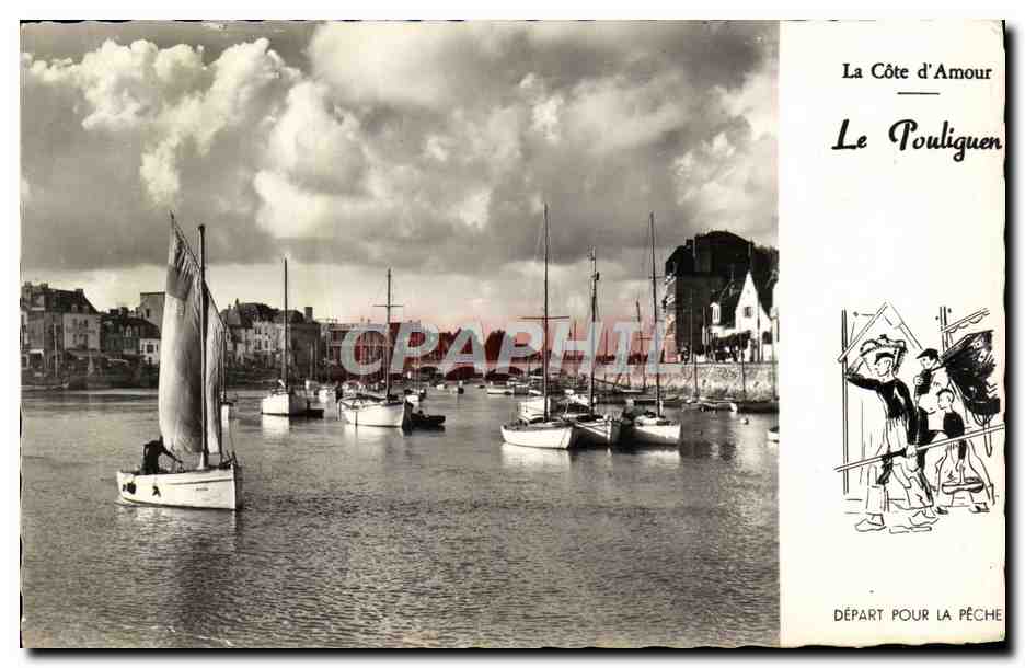CPM Le Pouliguen Depart pour la peche Bateaux