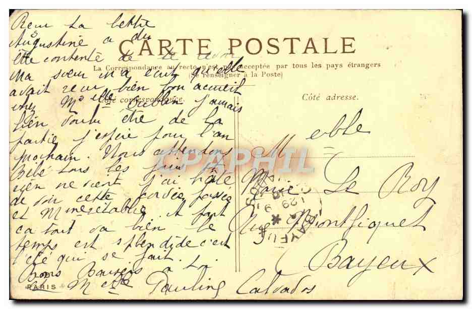 CPA Paris Le Palais Du Luxembourg — Verso