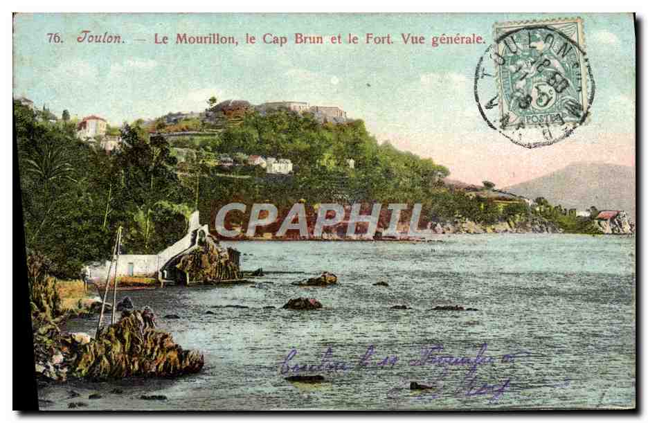 CPA Toulon Mourillon le Cap Brun et le Fort Vue Generale