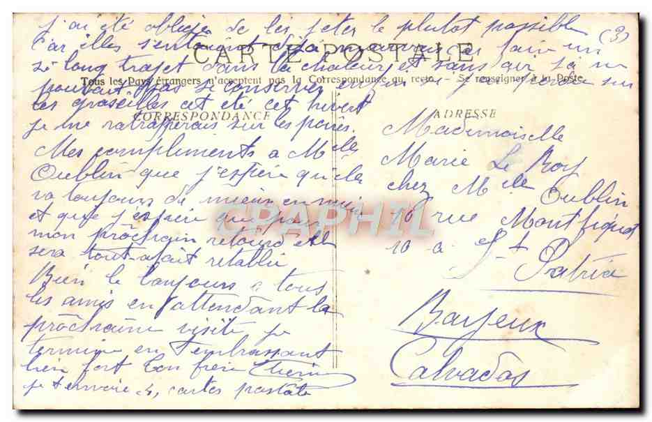 Tangage par gros temps d'un Cuirassé d'Escadre embarquant une lame d'environ 25 tonnes — A. Bougault — n°422 — Verso
