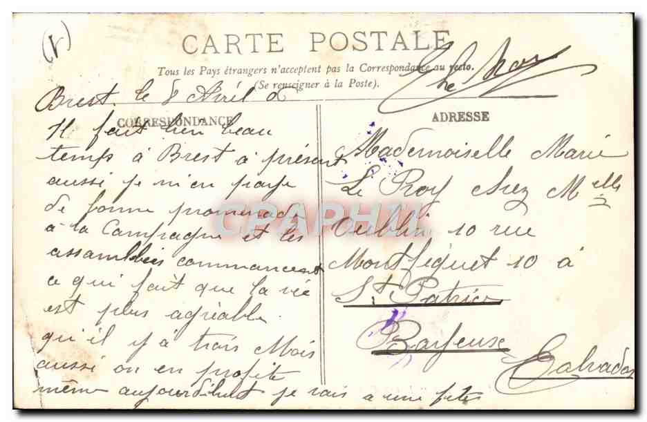 Jeanne d'Arc — Croiseur Cuirassé — LL. — Marine de Guerre — Éditeur non identifié, n° 122 — Verso