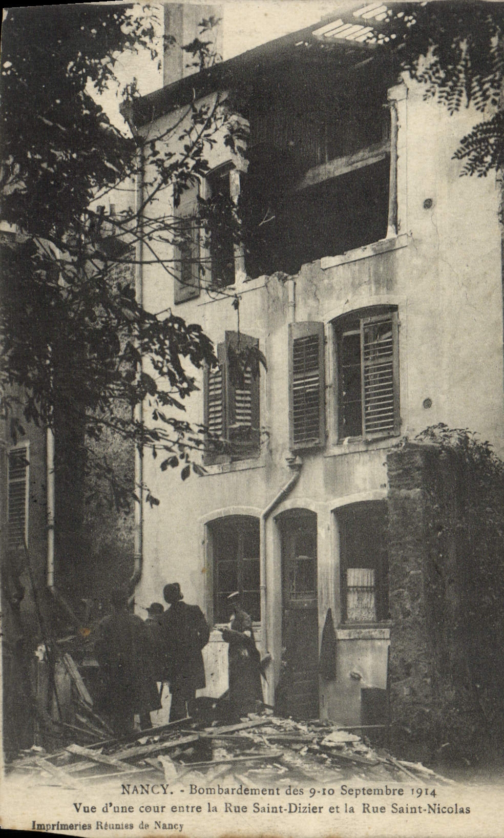 Nancy — Bombardement des 9-10 septembre 1914 — Imprimeries Réunies de Nancy