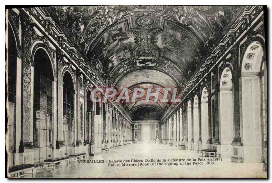CPA Versailles Galerie des Glaces Salle de la signature de la Paix 