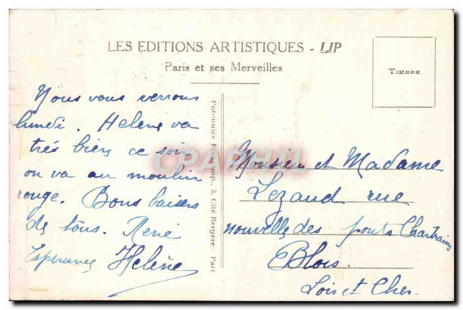 CPA Paris La Gare St Lazare Cote de la Cour de Rome Flamme Salon de la Machine Agricole — Rückseite