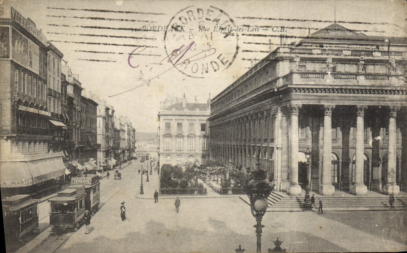 CPA Bordeaux Rue Esprit des Lois Tramway