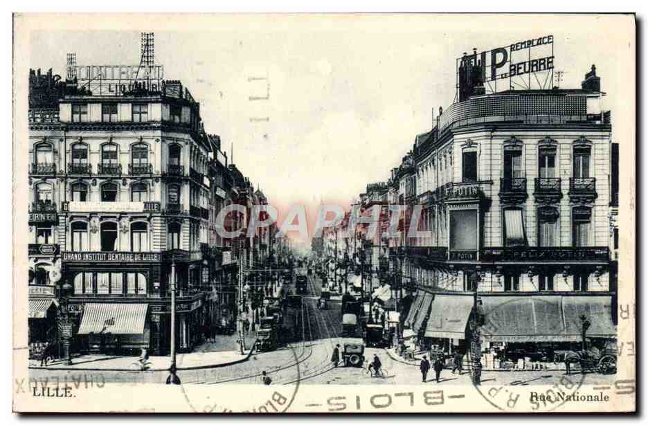CPA Lille Rue Nationale Flamme Exposition Progres Social Lille Roubaix 