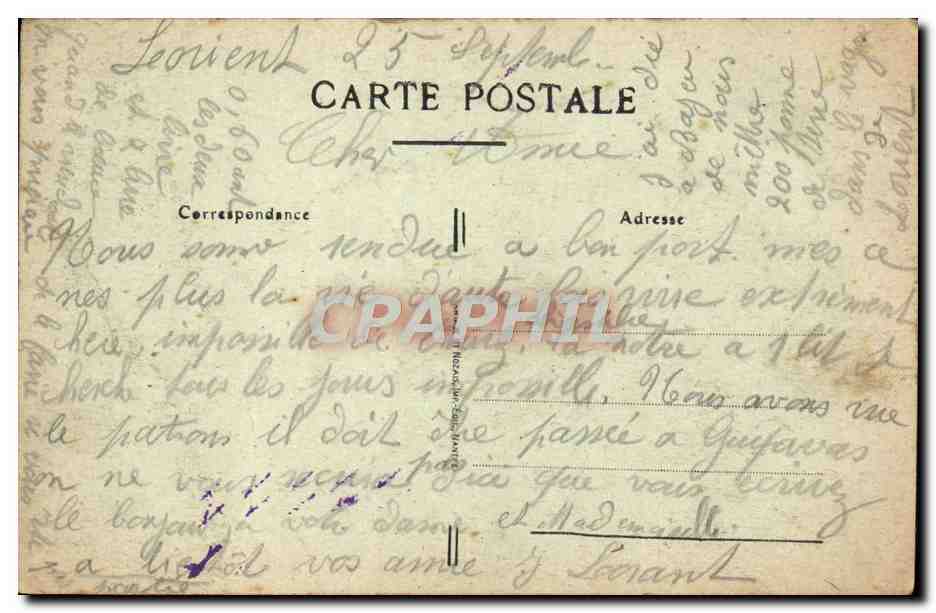 Lorient — Caserne des Apprentis-Mécaniciens et bout de l'Estacade — Rückseite