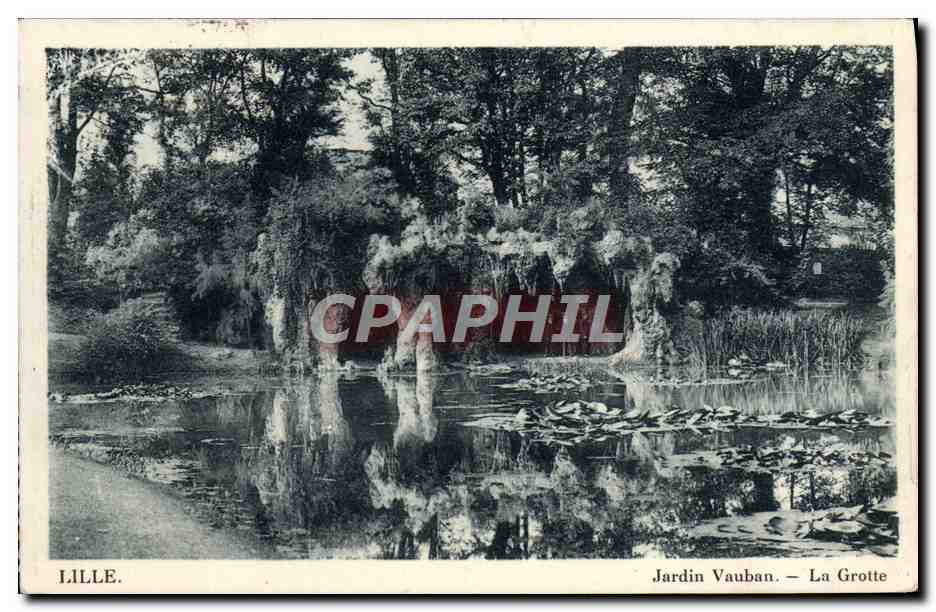 CPA Lille Jardin Vauban La grotte