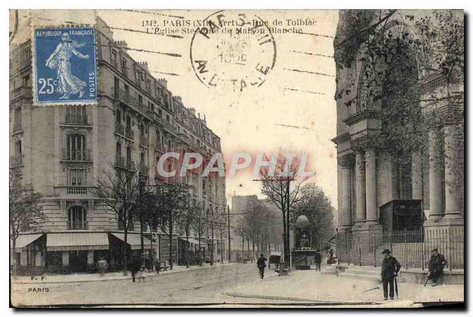 CPA Paris Rue de Tolbiac L'eglise Ste Anne de Maison Blanche 