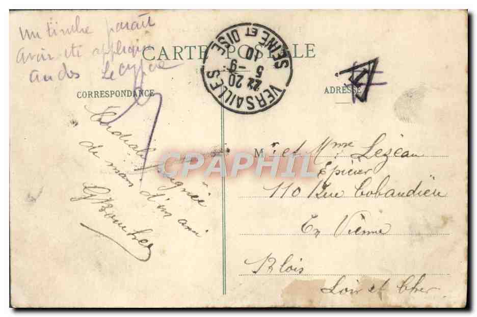 CPA Versailles Bassin de Latone — Verso