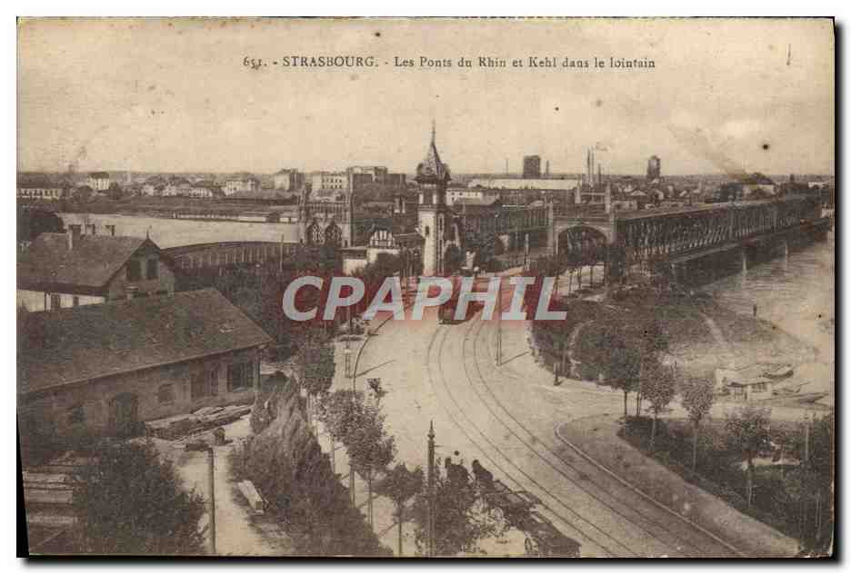 CPA Strasbourg Les Ponts du Rhin et Kehl Dans le Lointain