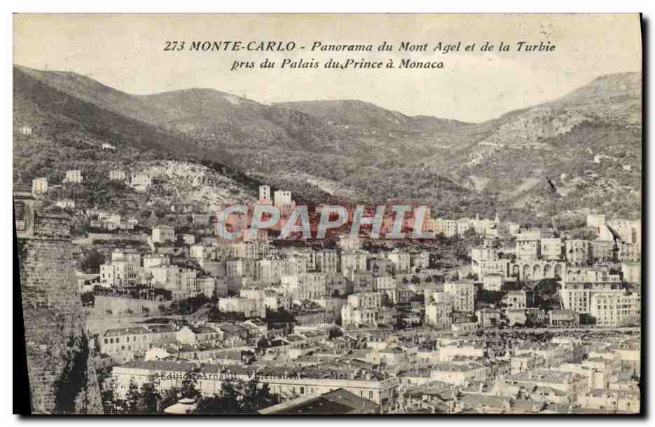 CPA Monte Carlo Panorama du Mont Agel et de la Turbie pris du palais du prince a Monaco 