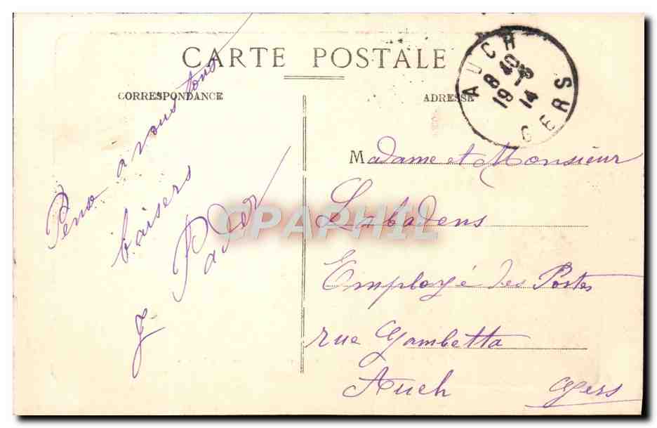 Condom — Hôtel-de-Ville et Porte de la Sous-Préfecture — H. Turgust, édit., Condom — Verso