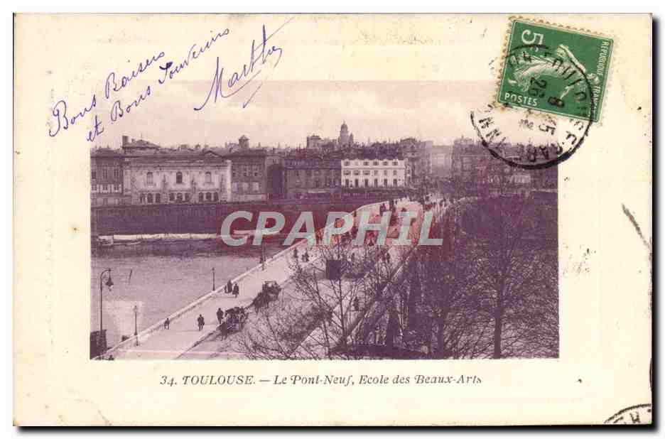 Toulouse — Le Pont-Neuf, Ecole des Beaux-Arts — Phototypie d'Art et d'Industrie du Sud-Ouest