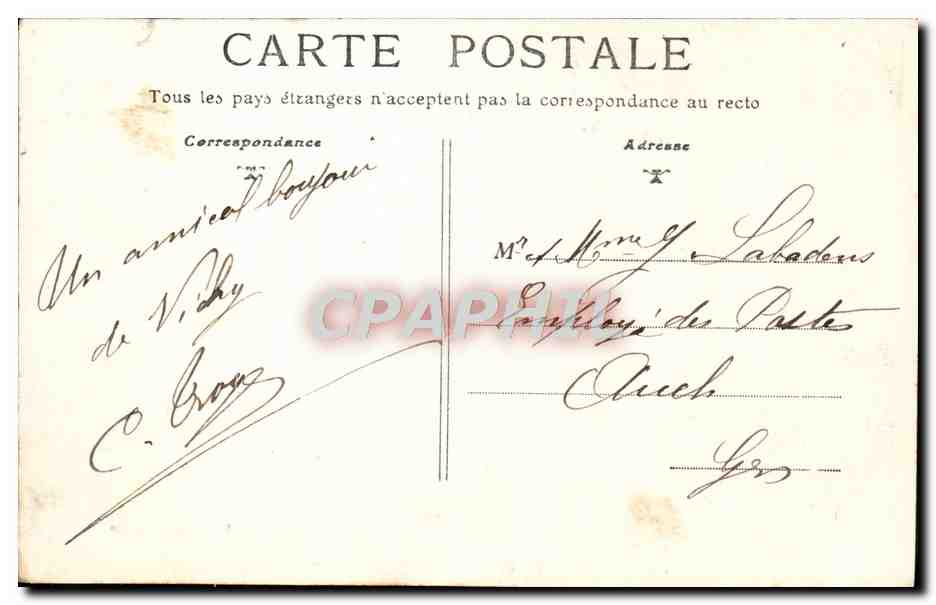 CPA Vichy Un Coin du Nouveau Parc — Verso