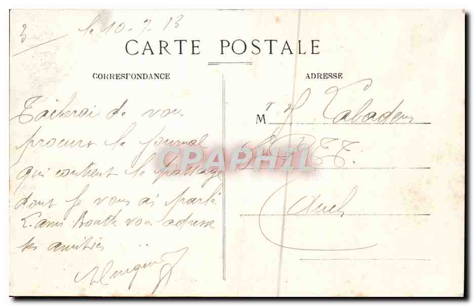 CPA Beziers Les Alles Paul Riquet  — Rückseite