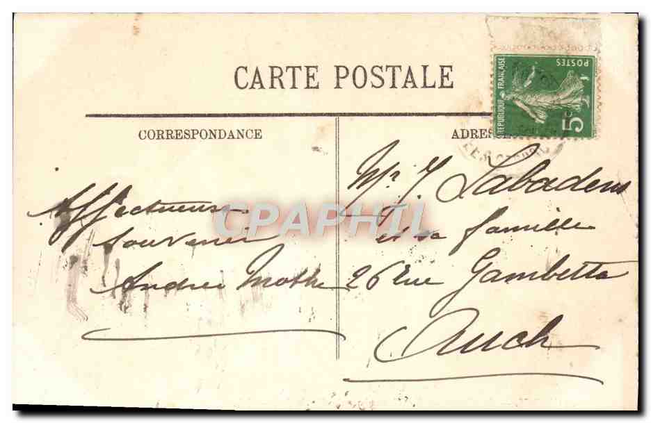 CPA Lourdes Le Chemin Fer Funiculaire du Pic du Jer — Verso