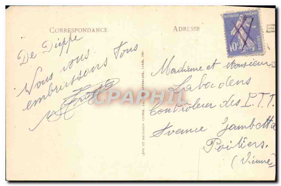 CPA Dieppe L'Avant Port sortie de la Malle Bateau — Rückseite