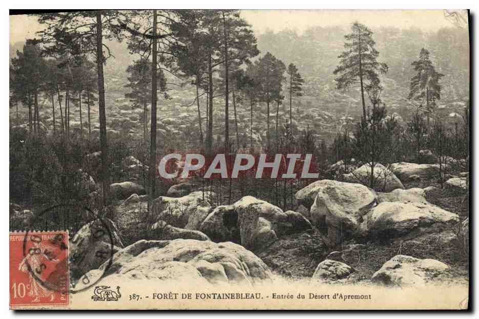 Forêt de Fontainebleau — Entrée du Désert d'Aprémont — P. S. Pelléau, n° 387