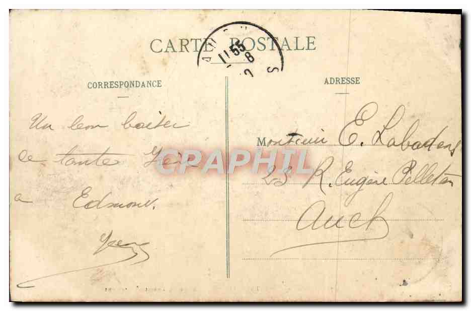Forêt de Fontainebleau — Entrée du Désert d'Aprémont — P. S. Pelléau, n° 387 — Reverso
