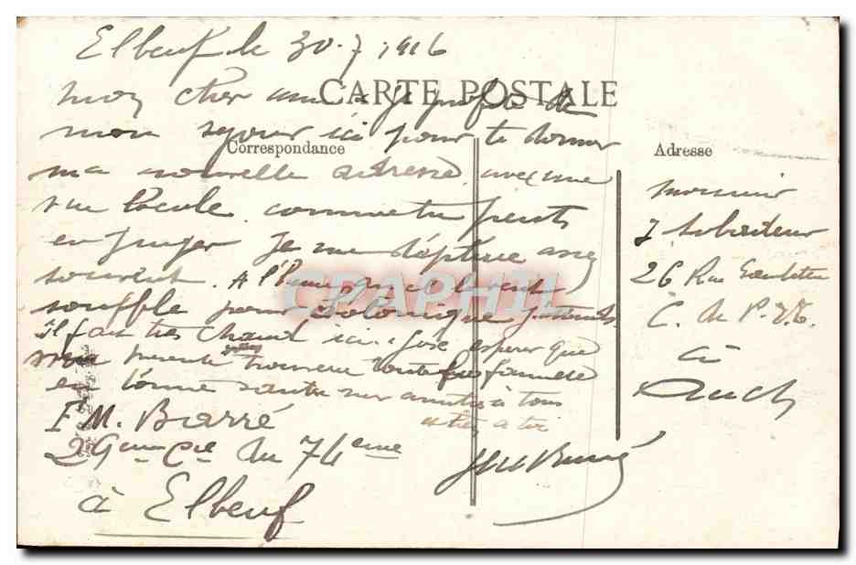 CPA Elbeuf Vue Generale — Rückseite