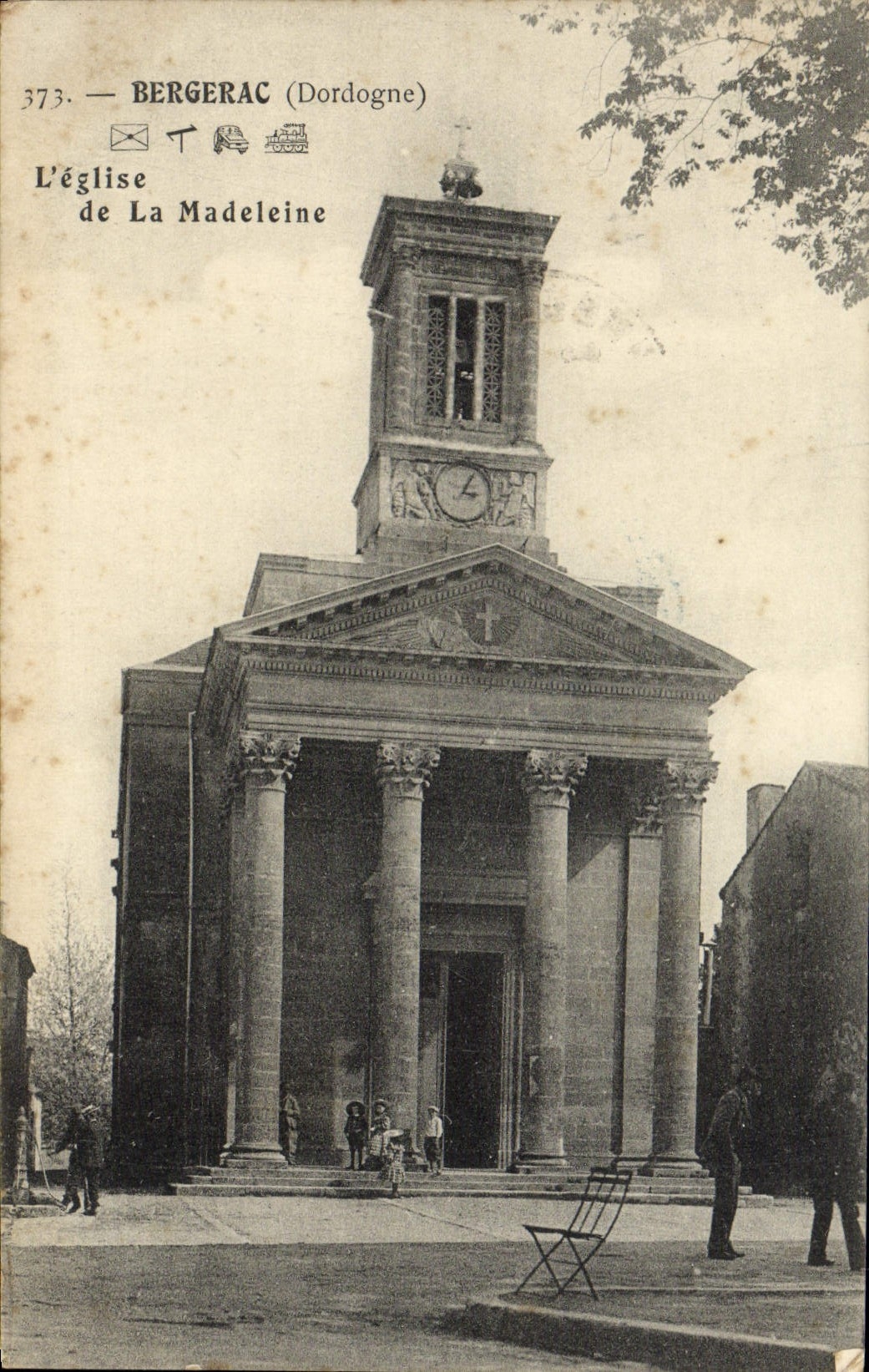 CPA Bergerac L'Eglise de la Madeleine Cachet Depot Infanterie Militaria