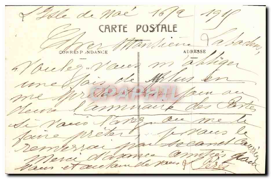 L'Isle-de-Noé, près Mirande (Gers) — Le Clocher et l'Église — J. Tapie, phot.-édit., Auch — Reverso