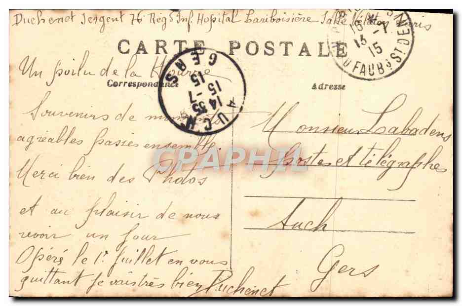 CPA Paris La Colonne Vendome — Rückseite