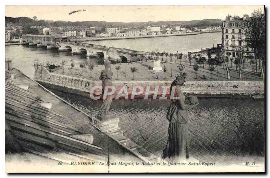 CPA Bayonne Le Pont Mayou le Reduit et le Quartier Saint Esprit