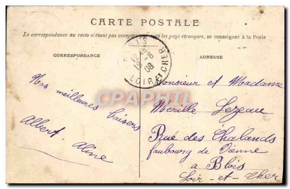 CPA Aix Les Bains Etablissement Thermal Voiture a porteurs — Rückseite