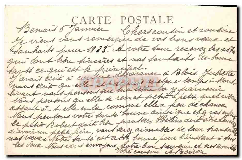 CPA Benais Le Chateau Vue a Vol d'oiseau — Rückseite