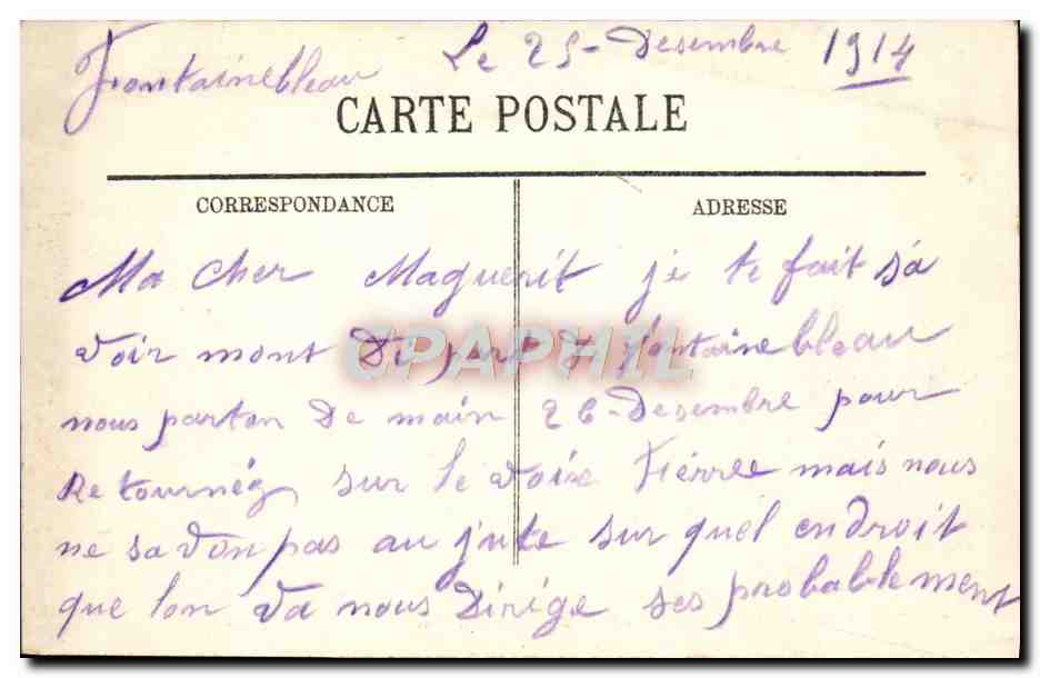 Fontainebleau — La Place de los Vinos — LL. — n° 275 — Reverso