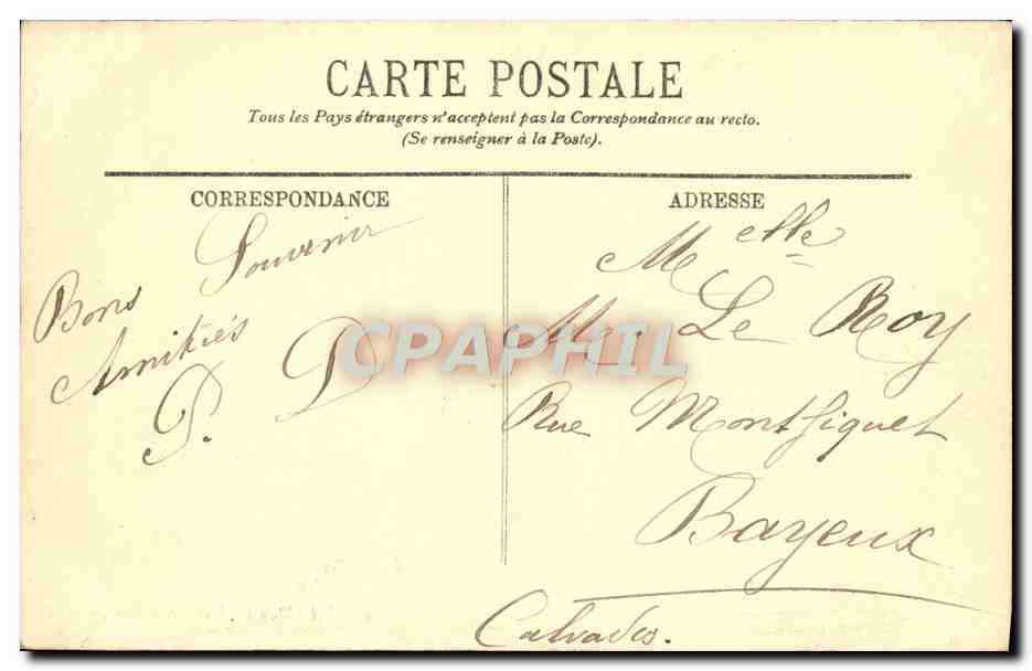 CPA Paris La Rue Castiglione — Rückseite