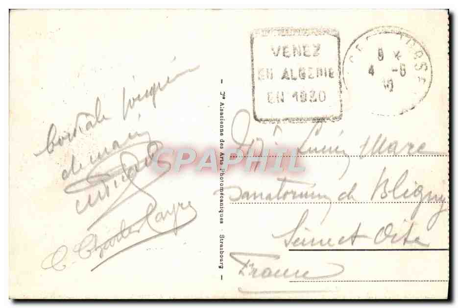 CPA Alger Rue Michelet et la Poste — Rückseite