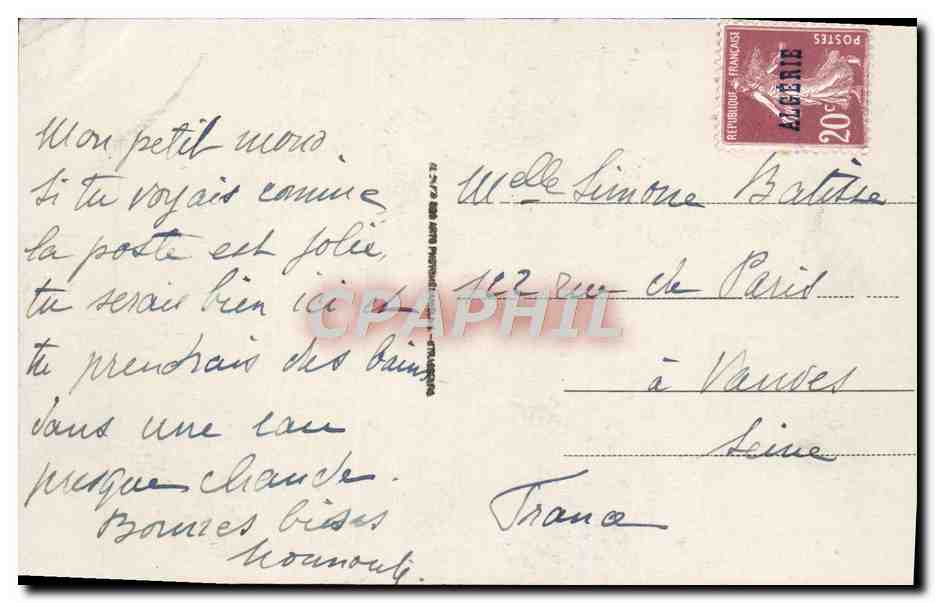 Alger - La Cathédrale et le Palais du Gouverneur — CPA n°49 — Rückseite