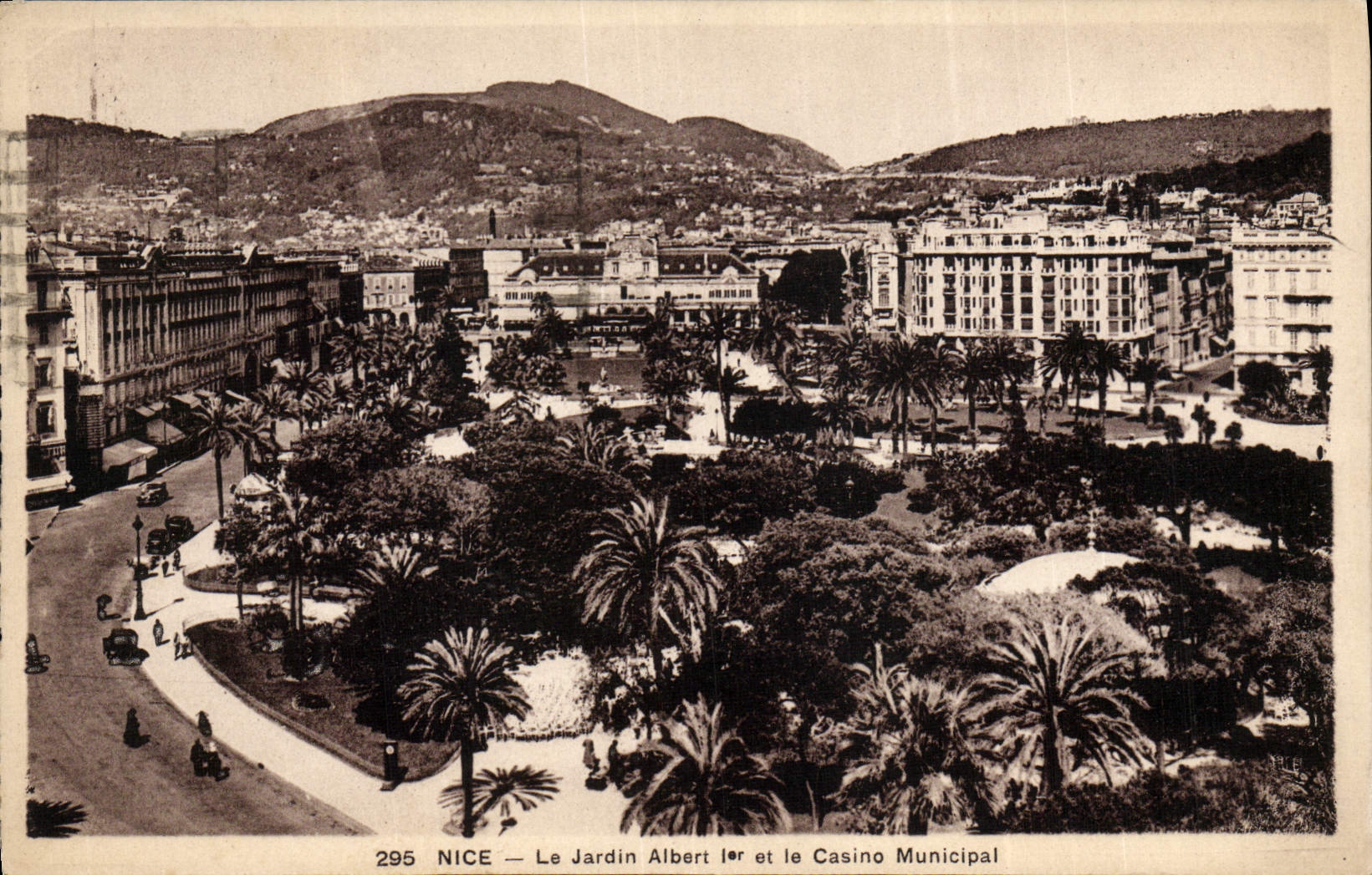 CPA Nice Le Jardin Albert 1er et la Casino Municipal Flamme grand prix automobile 1933