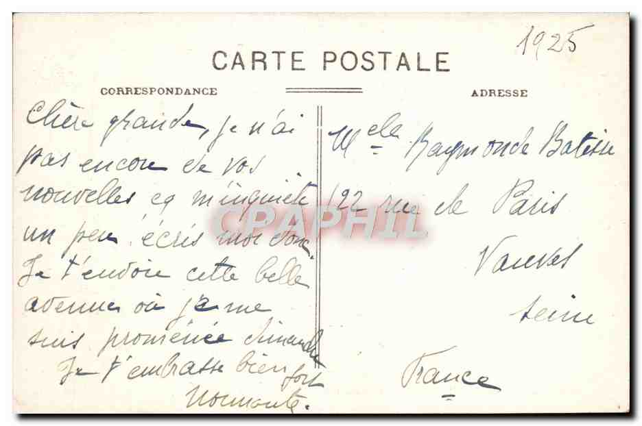 Alger — Allée des Dragonniers au Jardin d'Essai — Collection Idéale P.-S. n°284 — Rückseite