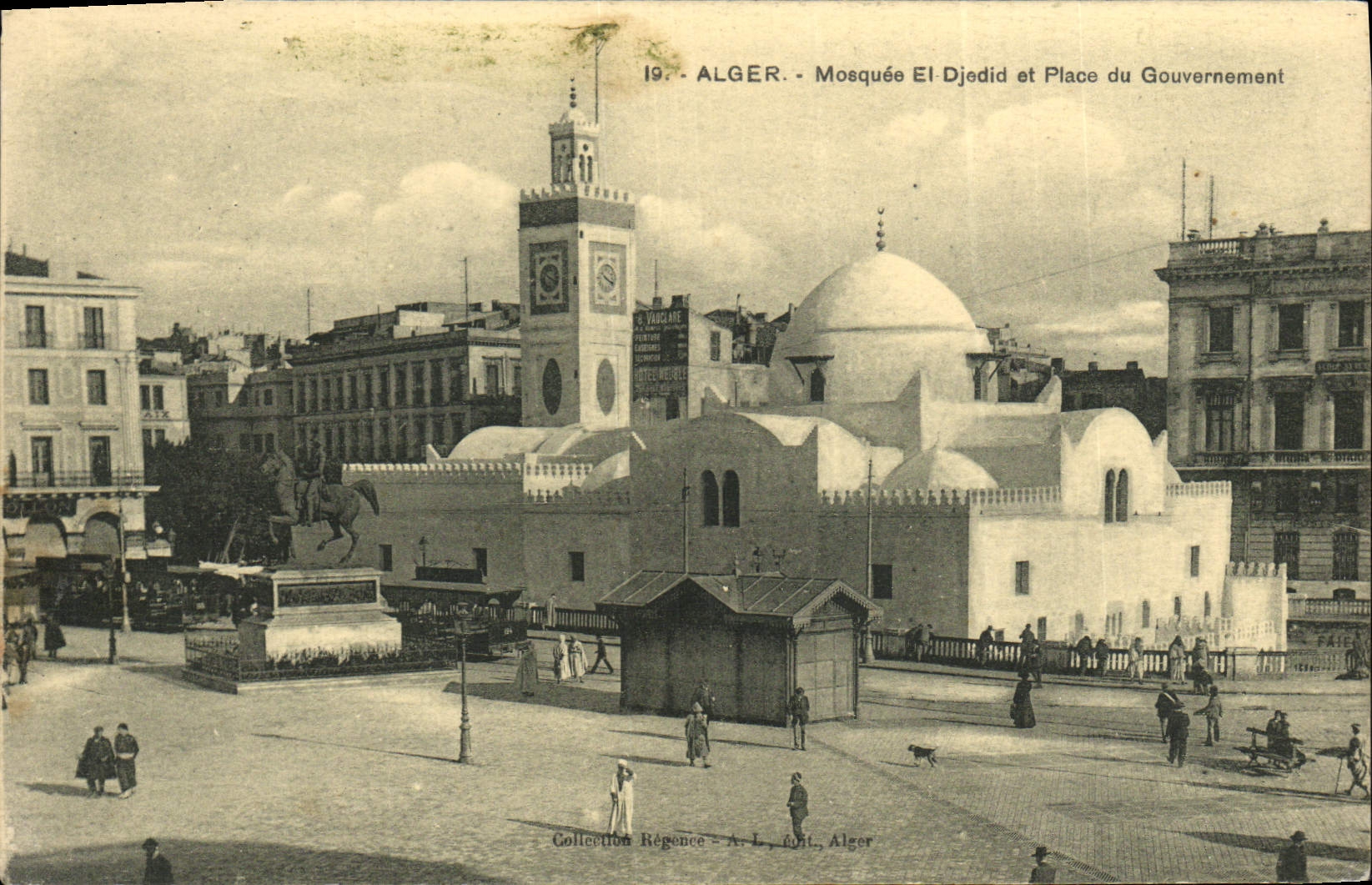 CPA Alger Mosquee El Djedid et Place du Gouvernement