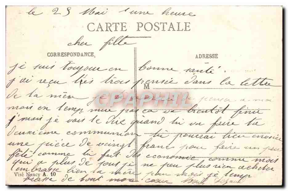Château Ed. Fenal — avant et après l'incendie de la Guerre 1914-1915 — Cliché Emile Fournier — Verso