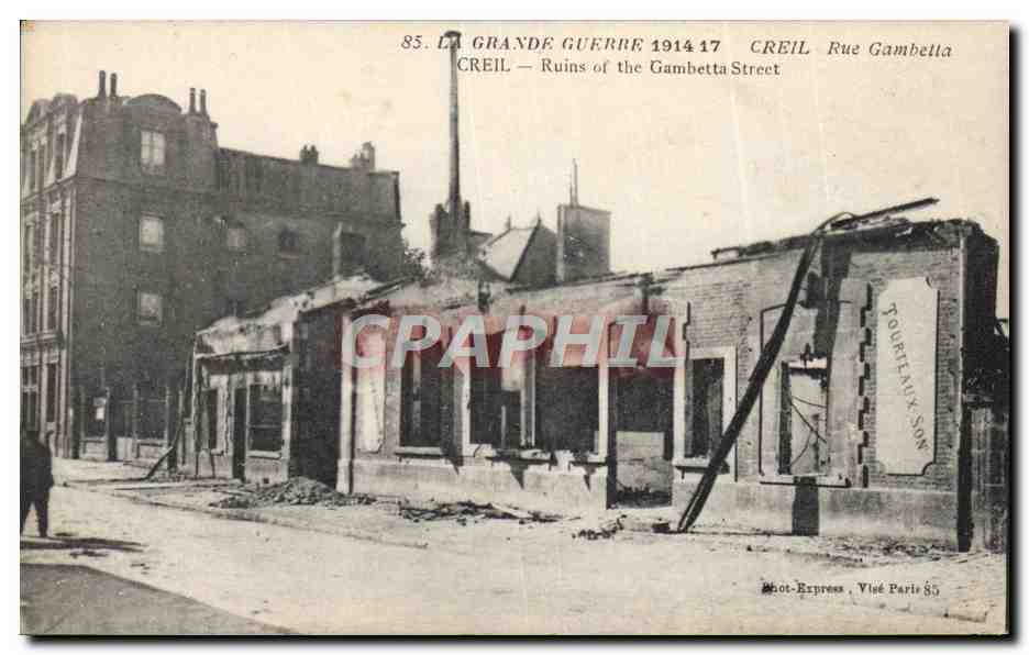Creil — Ruines de la rue Gambetta — Shot-Express, Visé Paris 85