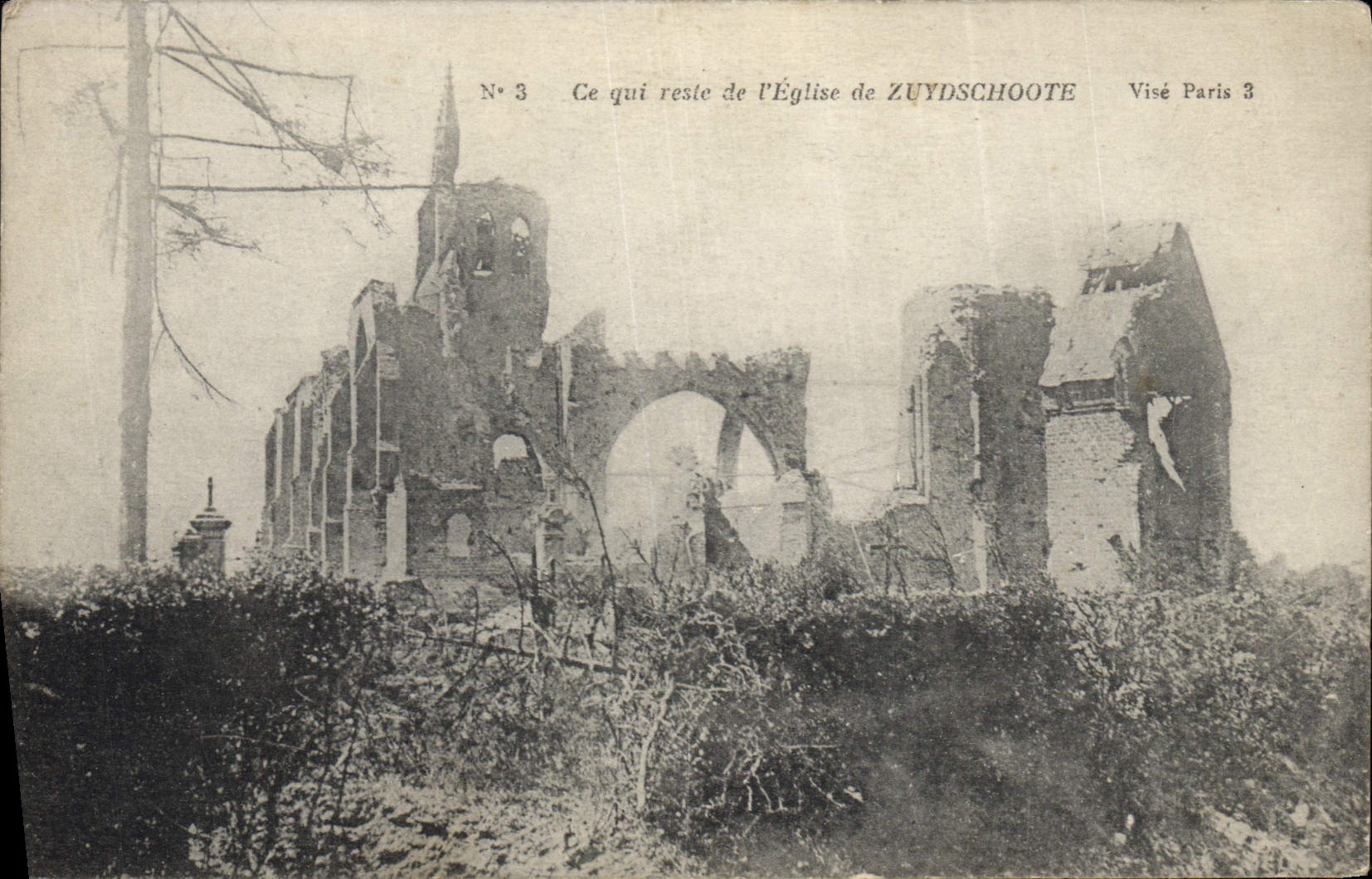 CPA Zuydschoote Ce Qui Reste de L'Eglise